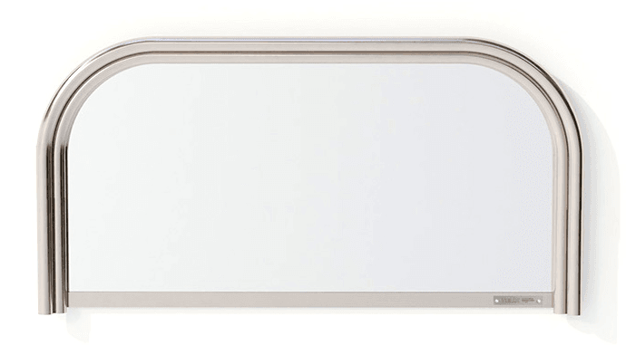 Miroir UD aux angles arrondis et cadre métallique clair