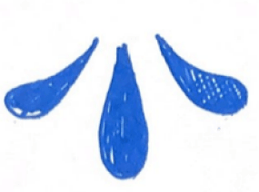 La feuille bleue de SOIZO, dessinée au pinceau