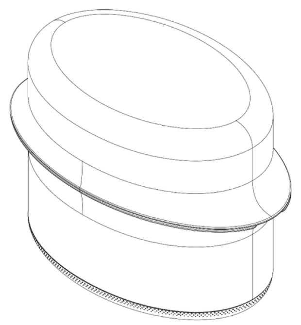 Croquis d'une coupe fermée, vue de trois quarts