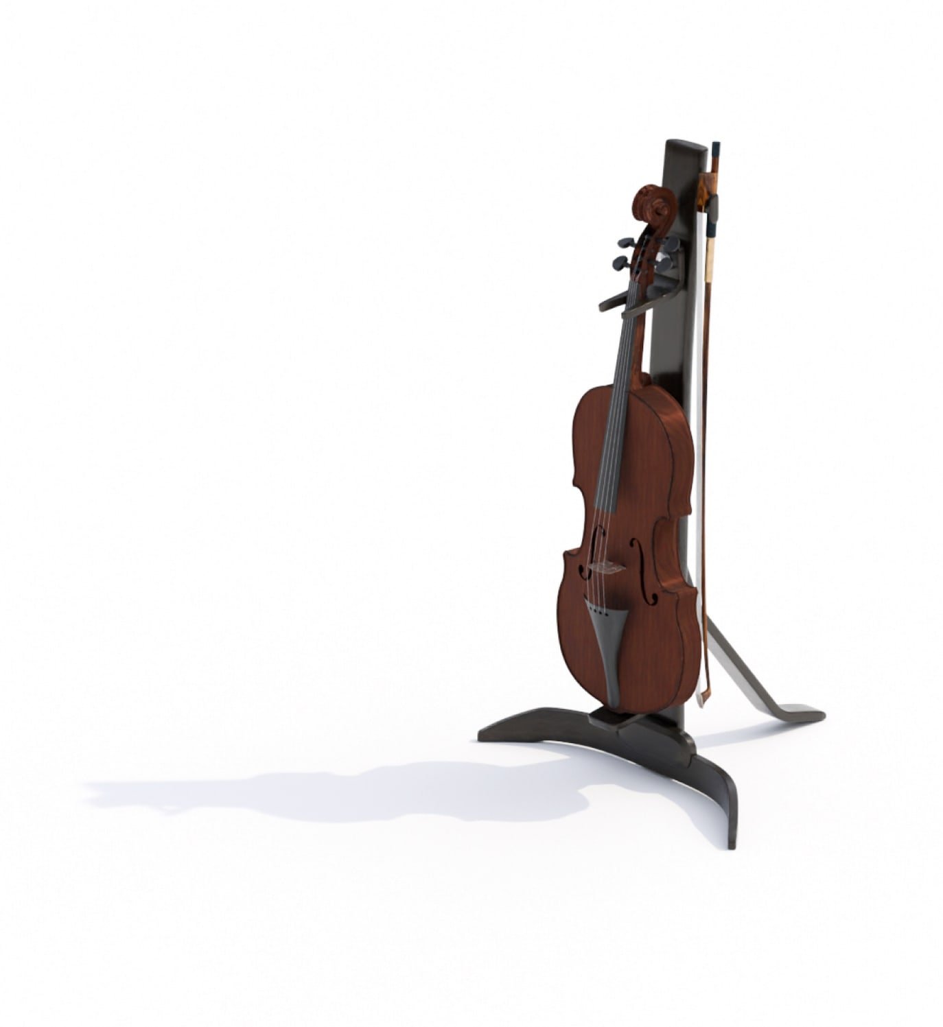 Le pupitre Colegno déployé, un violon posé dessus